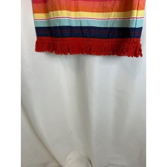 Uncle Frank Dress Womens Size Small Multicolor Stripe Western Fringe Cotton - Picture 6 of 10
